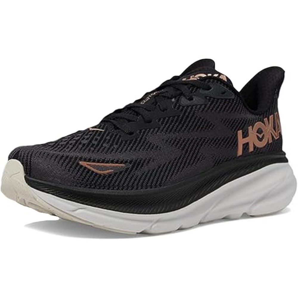 Hoka Women’s Clifton 9‎ Sneaker in Black/Rose Gold Size 7.5 B20